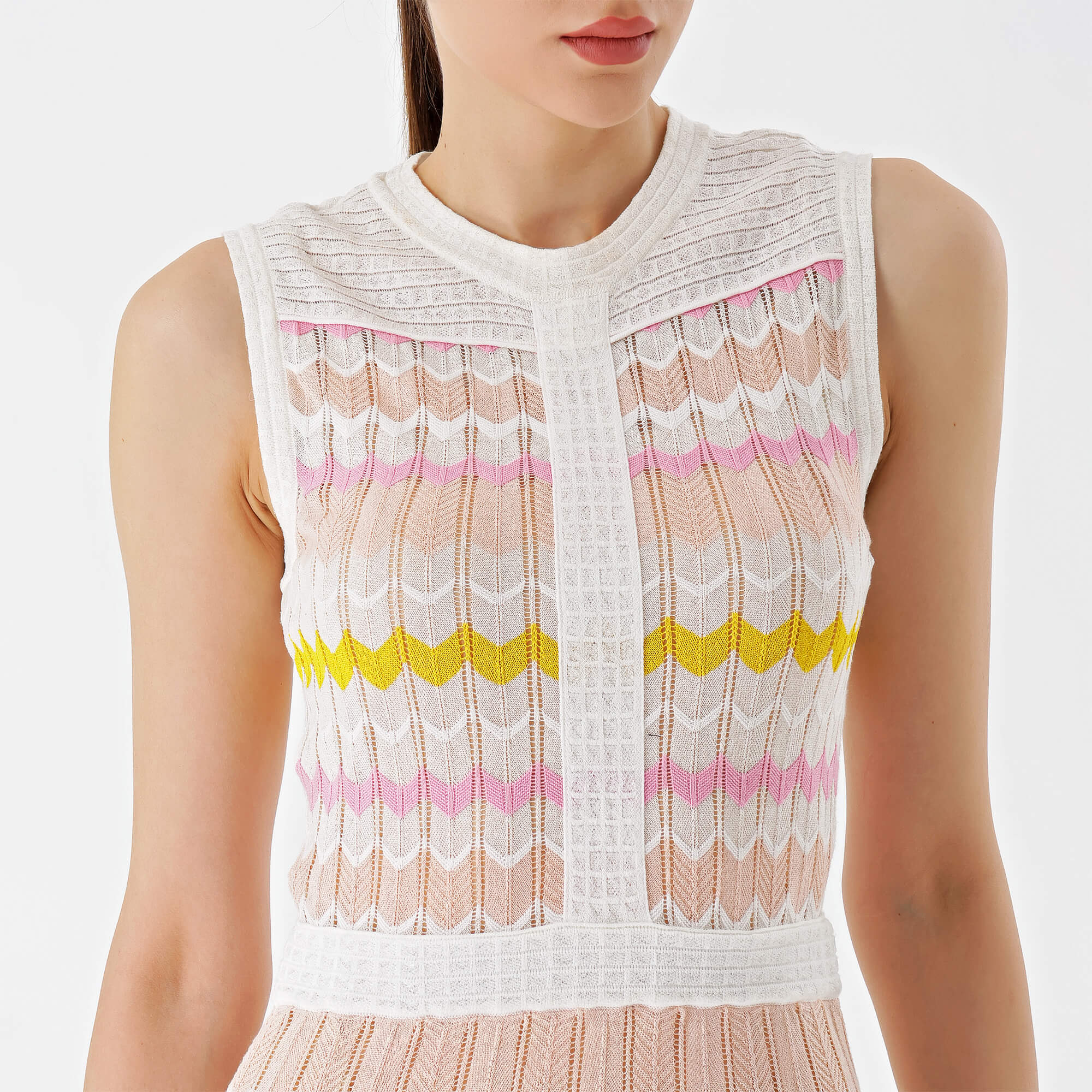 Missoni - White&Pink Sleeveless Dress